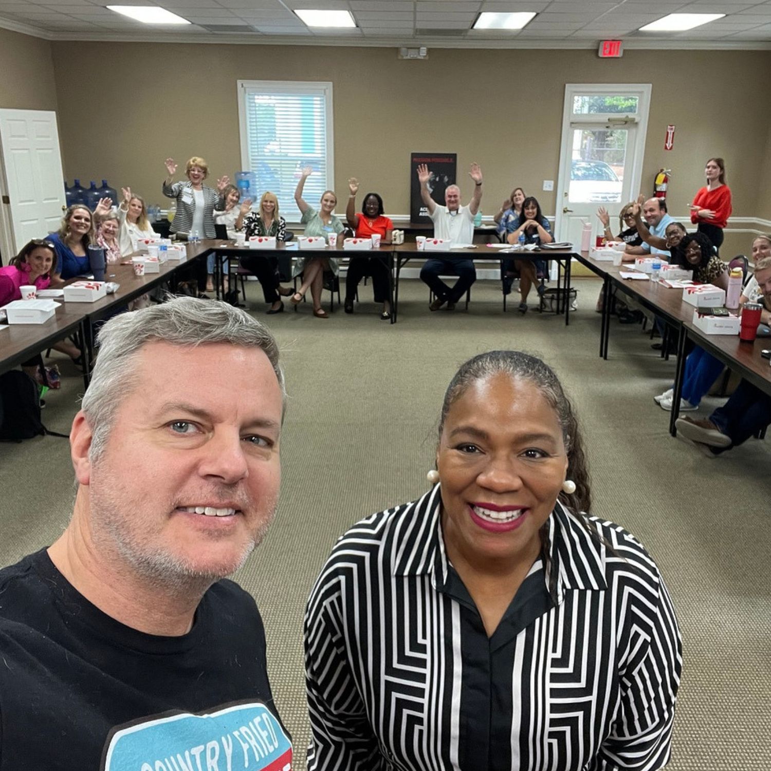 Joe Domaleski with 2025 TRC Campaign Chair Deidre Bembry as the keynote for Newnan-Coweta Chamber's TRC campaign.