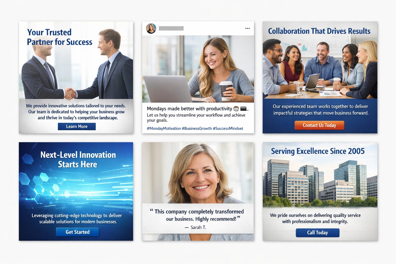 Generic AI generated ads and social media posts 